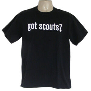 GOT SCOUTS? Tshirt, M, Black, Short sleeves, Gildan, Crew neck, Cotton
